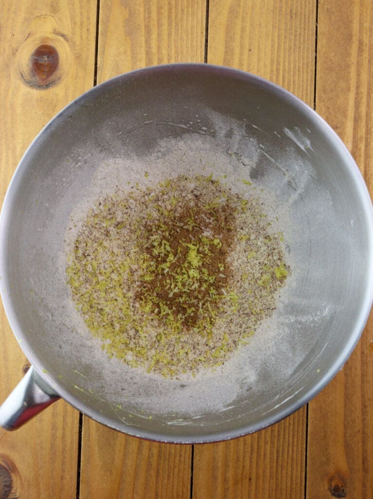 How to mix try ingredients and lemon zest.
